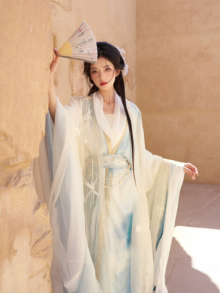 "云上流岚" Double-Layered Sleeve Hanfu Set