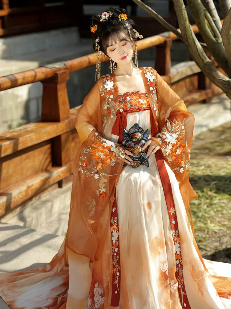 "金枫玉树" Tang Dynasty Hanfu Set