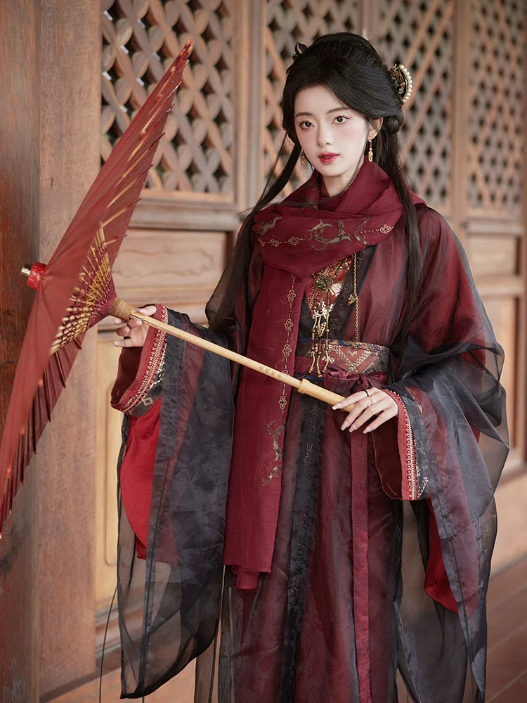 "夜度关山" Modern-style Hanfu Set