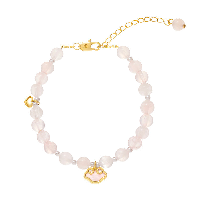 Peach Blossom Pink Crystal Bracelet