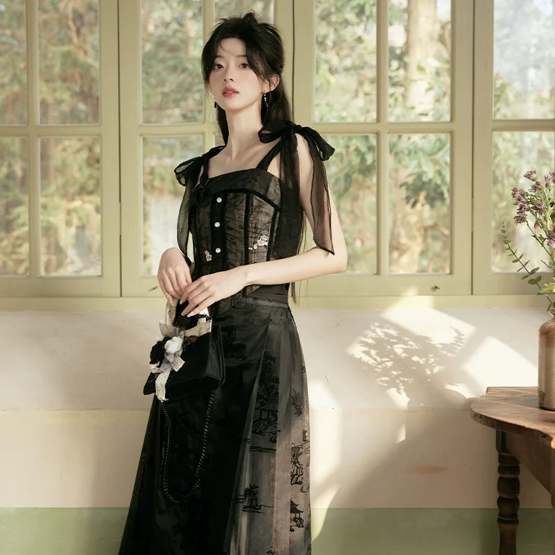 "月宴" Modern-style Hanfu Set