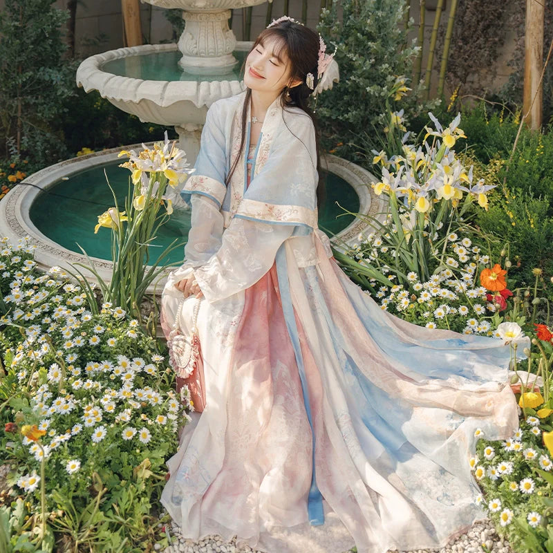 "时晴海棠" Modern-style Hanfu Set