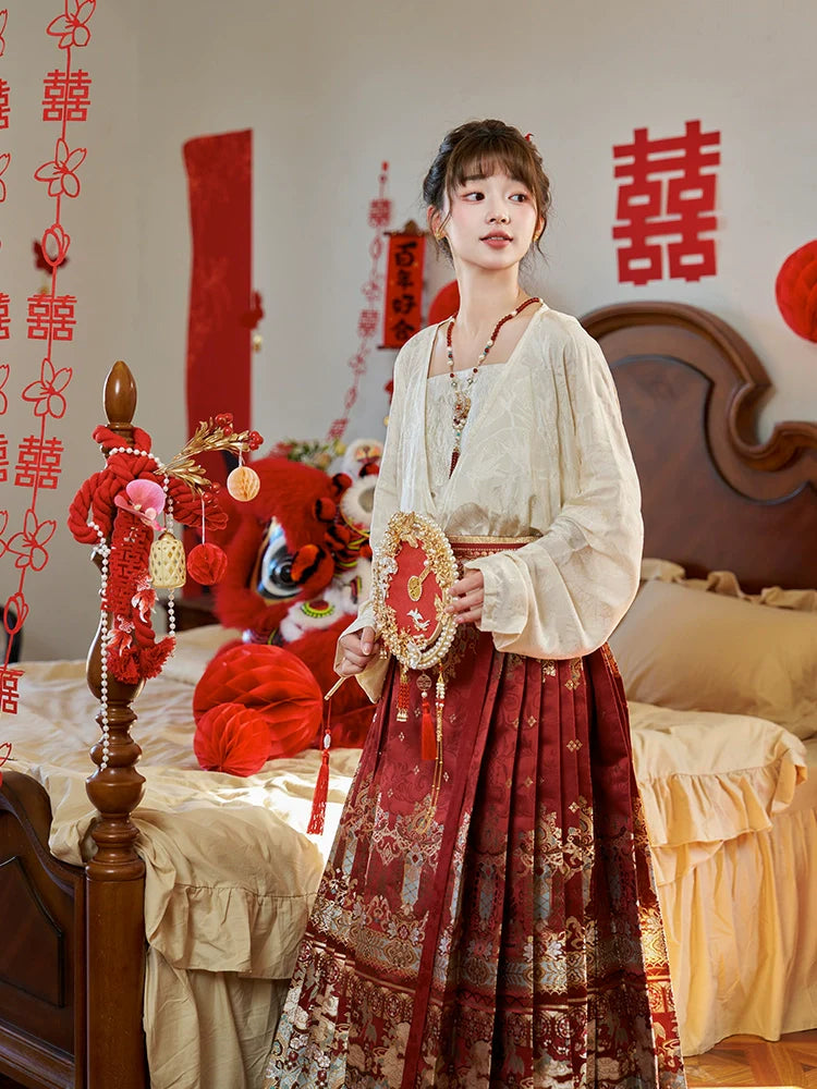 "素瓷·羡鸳鸯" Wedding Toast hanfu set