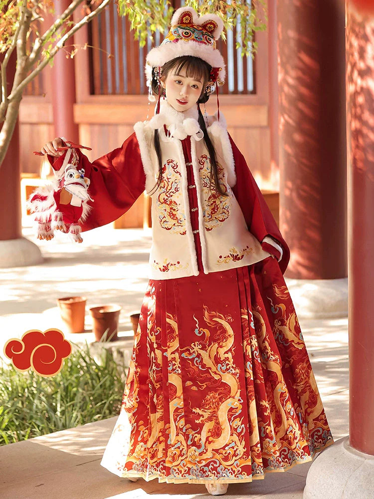 (Final Sale) "玉龙歌"Ming-Dynasty Hanfu Set