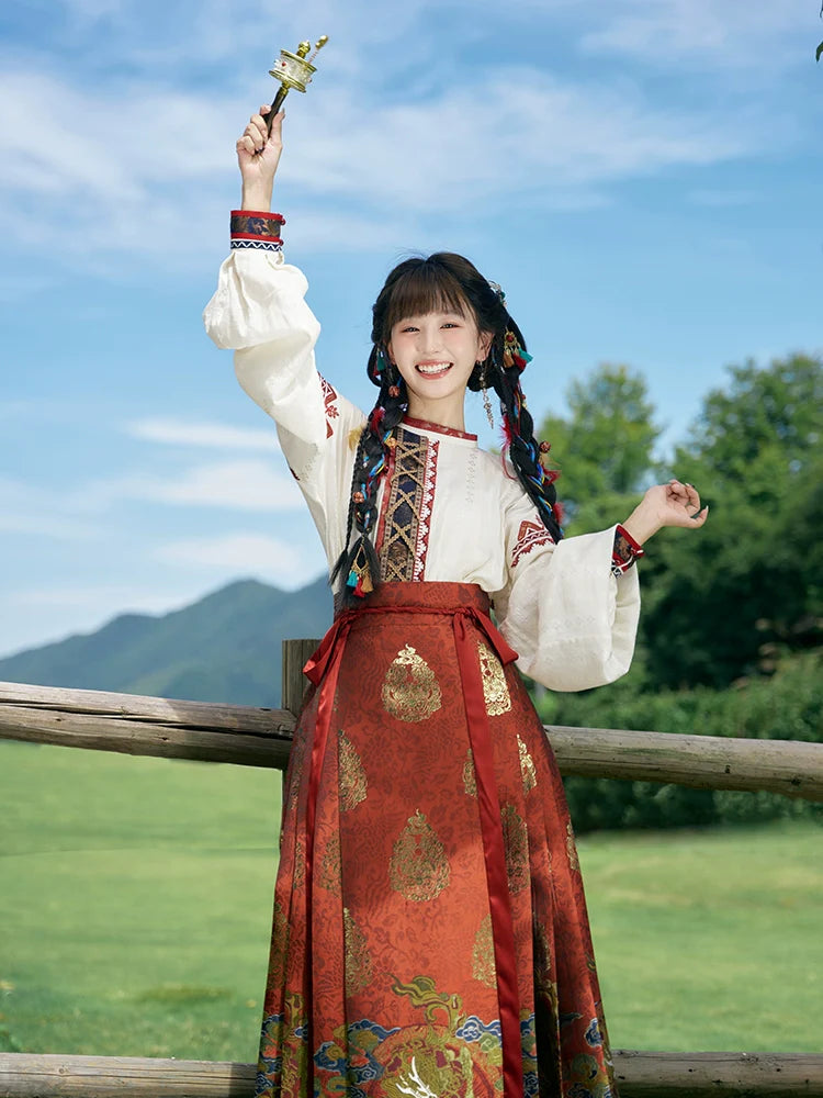 "雪原花-盗墓笔记联名" Modern-Style Hanfu Set