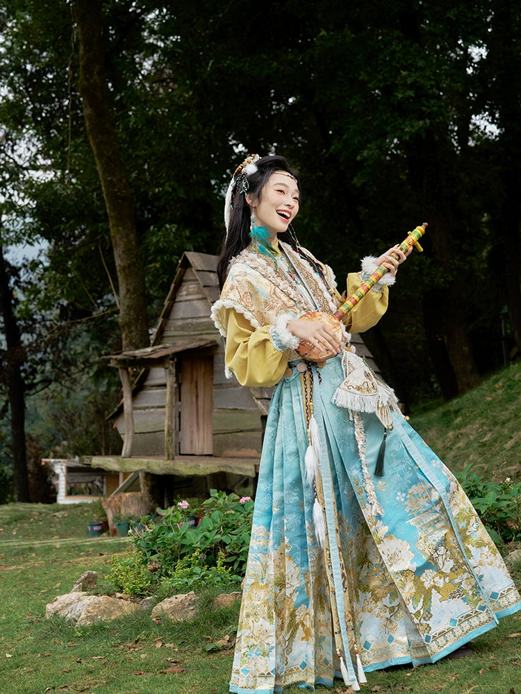 [晴川古道] ELEGANT BEIZI AND MAMIAN SKIRT HANFU ENSEMBLE