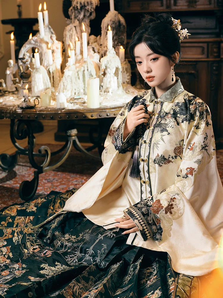 "竹下听澜" Ming-style Hanfu Set