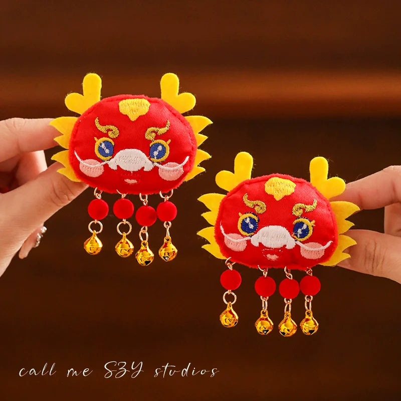 Dragon Year Lion Dance Tassel Hair Clip