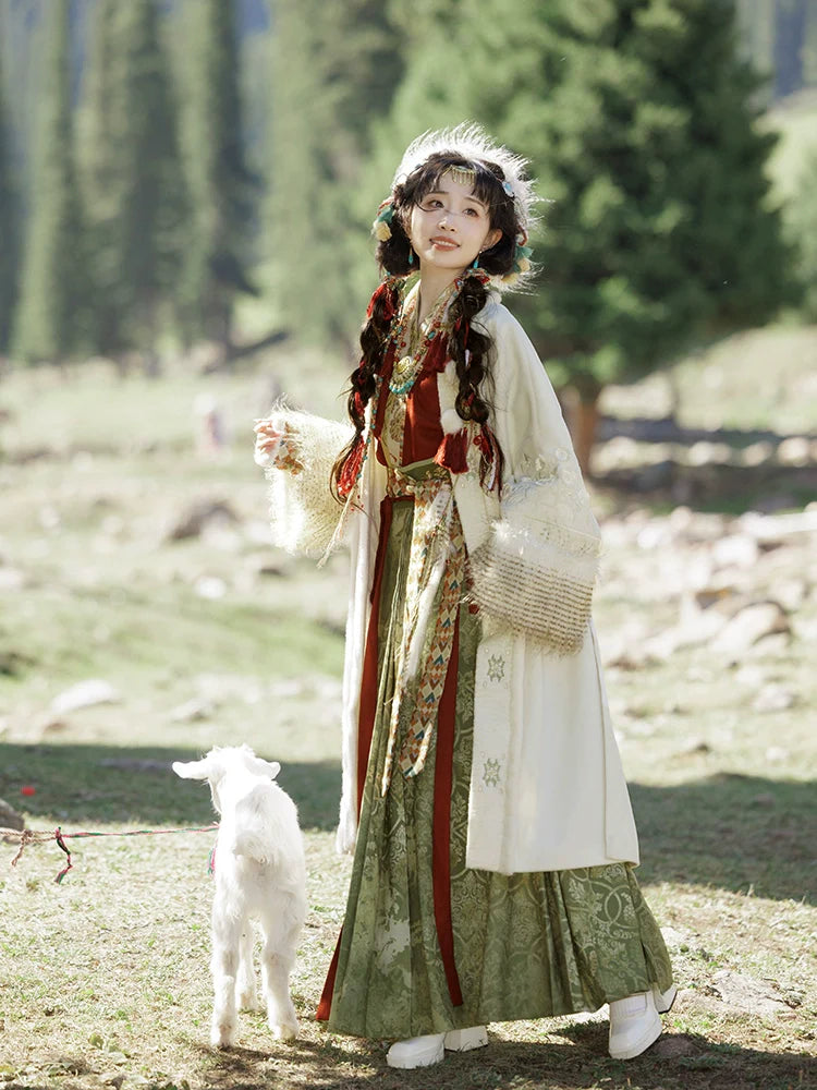 "赤焰苍雪" Modern Hanfu Set