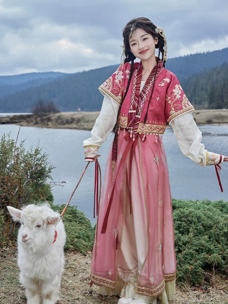 "彤云宴" Modern-style Hanfu Set