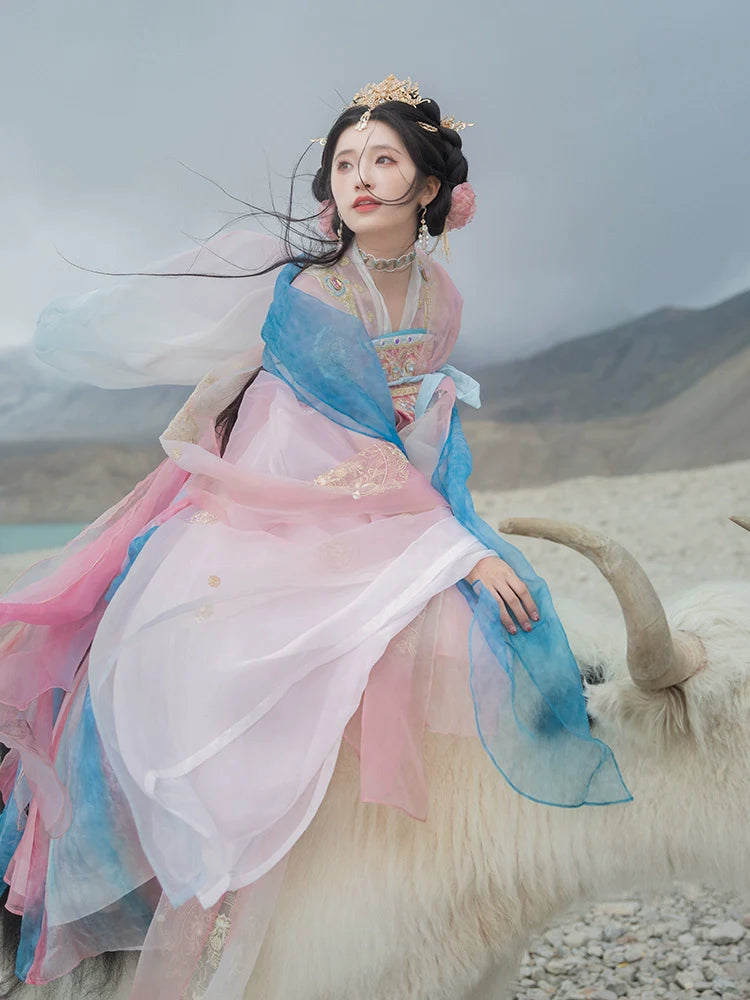 "胭脂霁月" Tang Dynasty Hanfu Set