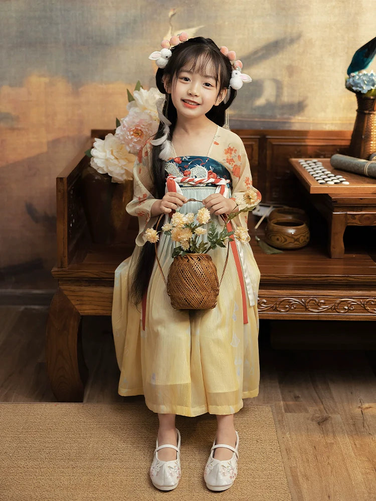 "长命缕·龙女" Modern-style Hanfu Dress for Kids