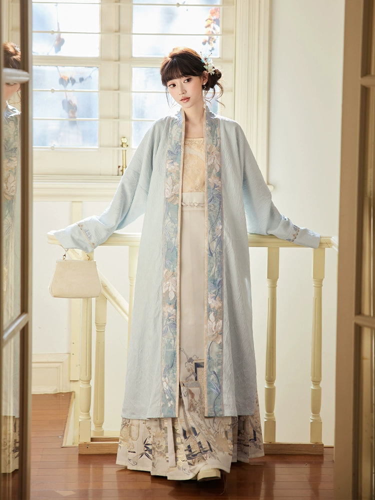 [何夜无月] ELEGANT BEIZI AND MAMIAN SKIRT HANFU SET