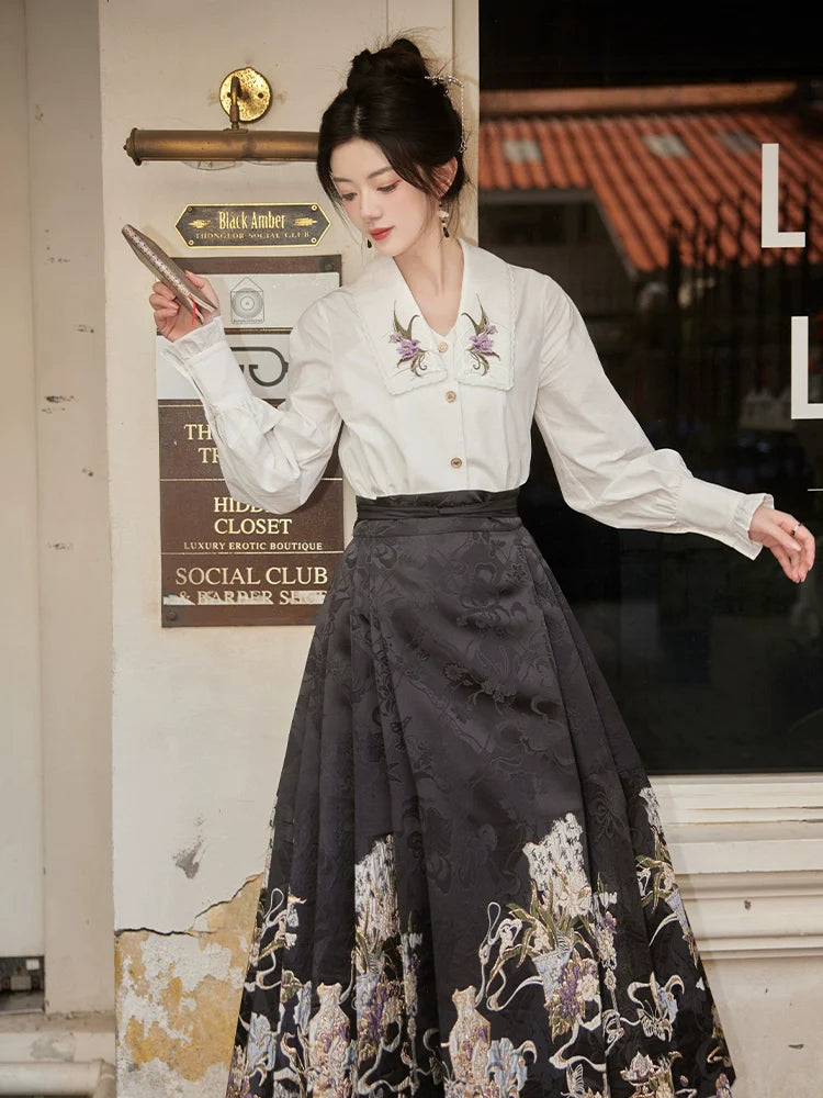 "又见兰亭" Modern-style Hanfu Set