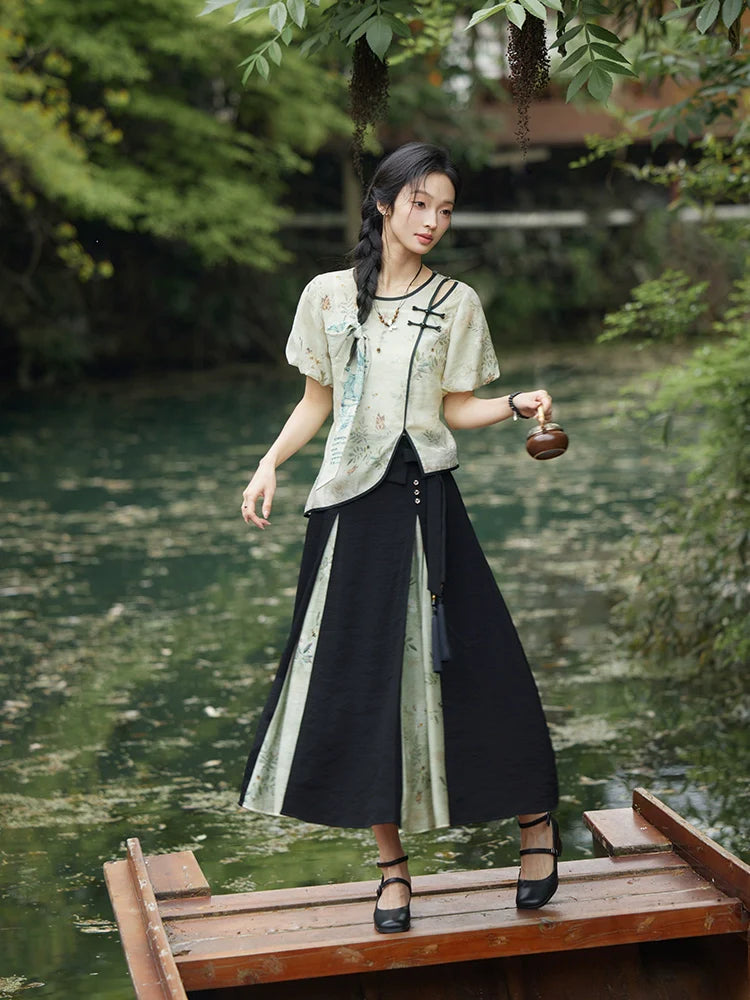 (Final Sale) "清芍" Modern-style Hanfu Set