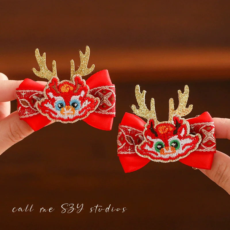 Dragon Year Lion Dance Tassel Hair Clip