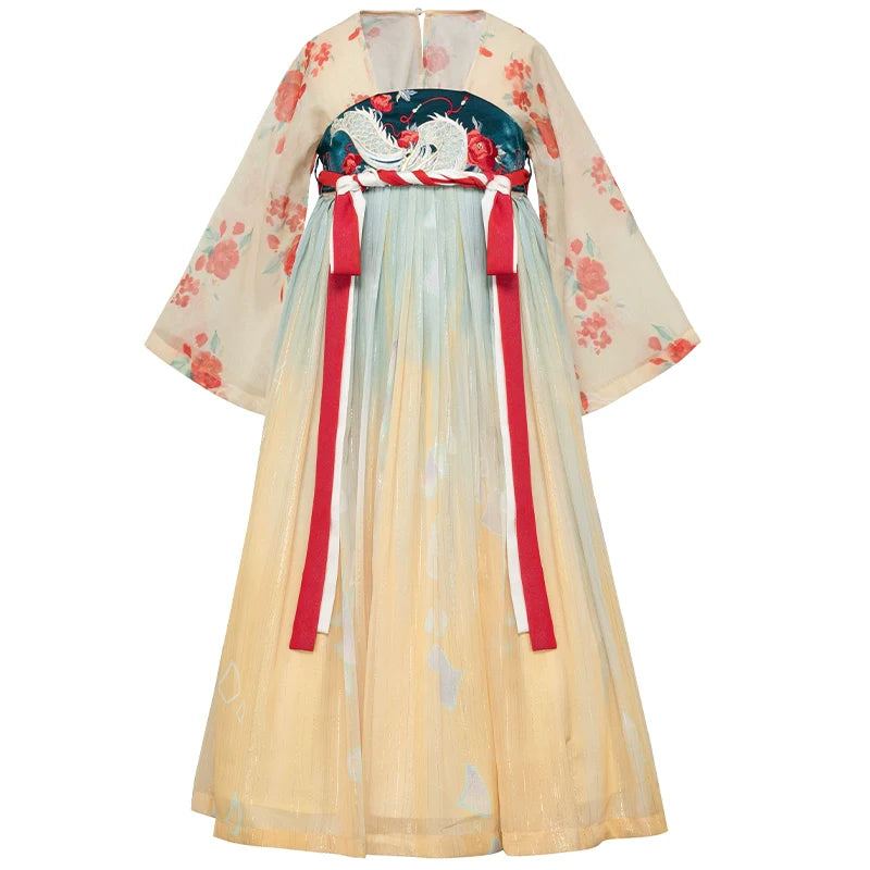 "长命缕·龙女" Modern-style Hanfu Dress for Kids