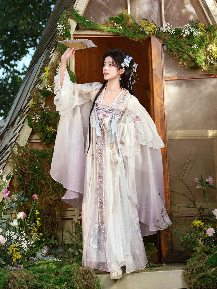 "月隐花朝" Modern-style Hanfu Set