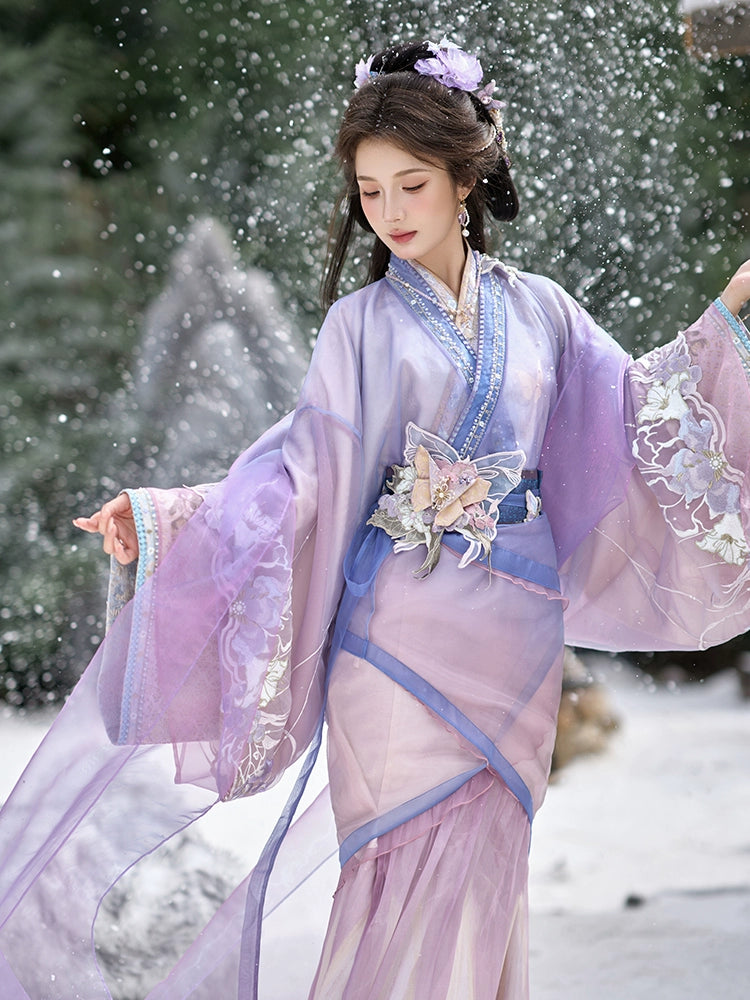 [葡提美人] "GRAPE BEAUTY" GRADIENT EMBROIDERED HANFU ROBE