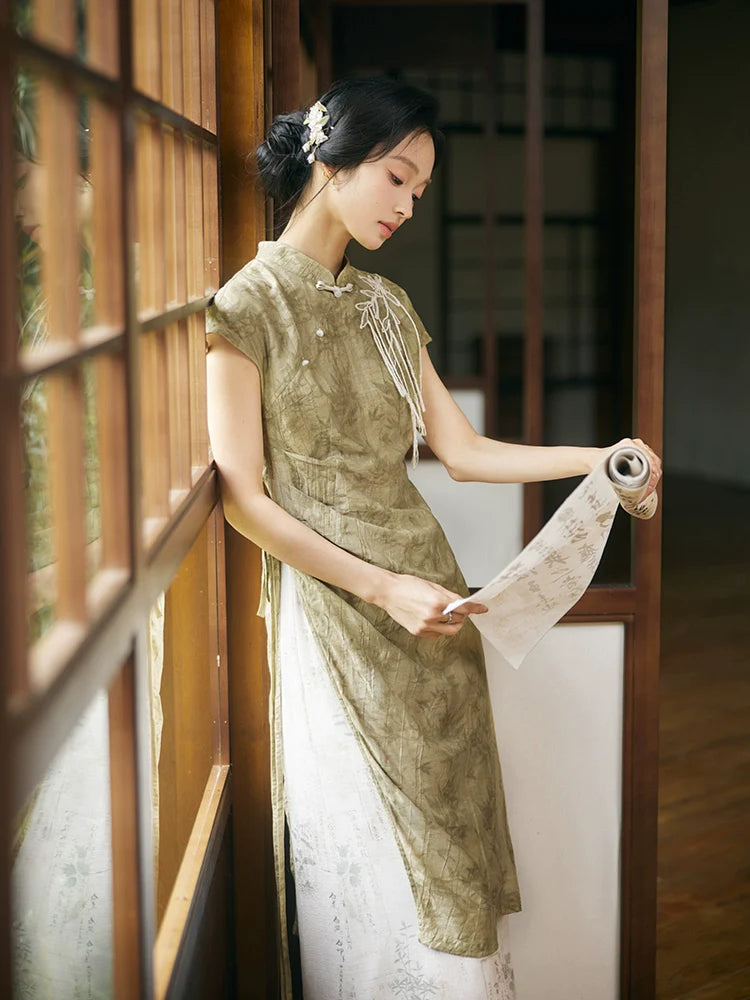 "本草竹影" Modern-style Hanfu Set