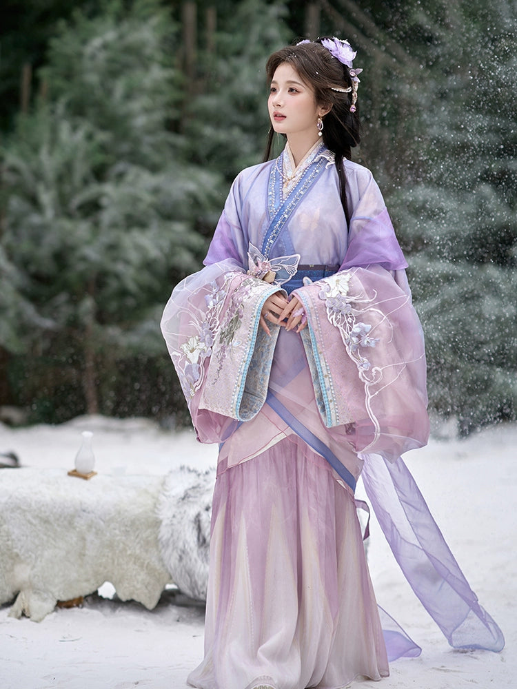 [葡提美人] "GRAPE BEAUTY" GRADIENT EMBROIDERED HANFU ROBE