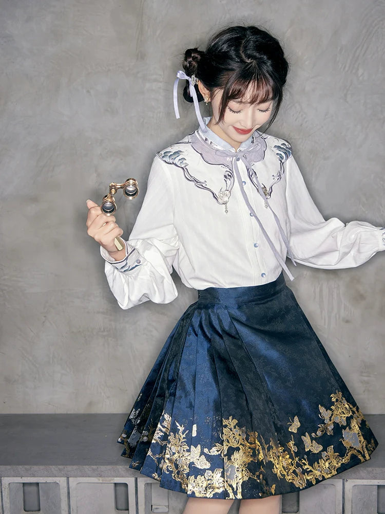 "春黛" Modern-style Hanfu Skirt