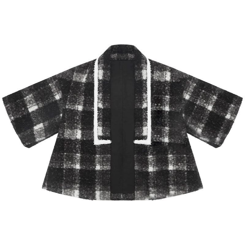 [风铃素语] PLAID OUTERWEAR AND THREE-PLEATED SKIRT  MODERN HANFU