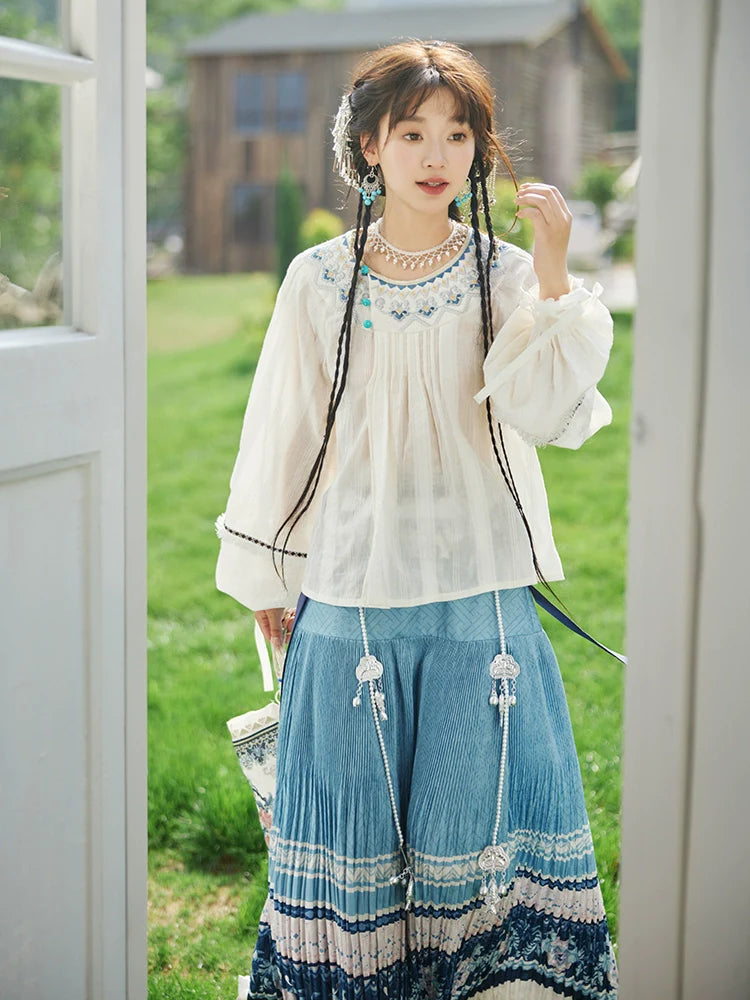 "西江望月" Modern-style Hanfu Set