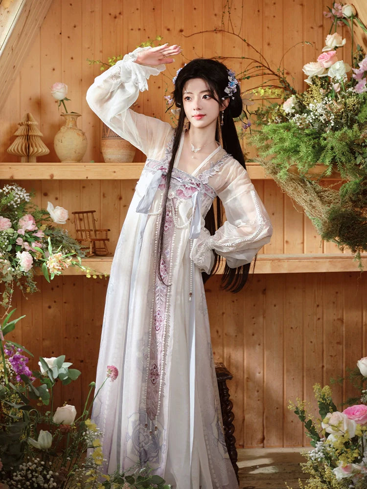 "月隐花朝" Modern-style Hanfu Set