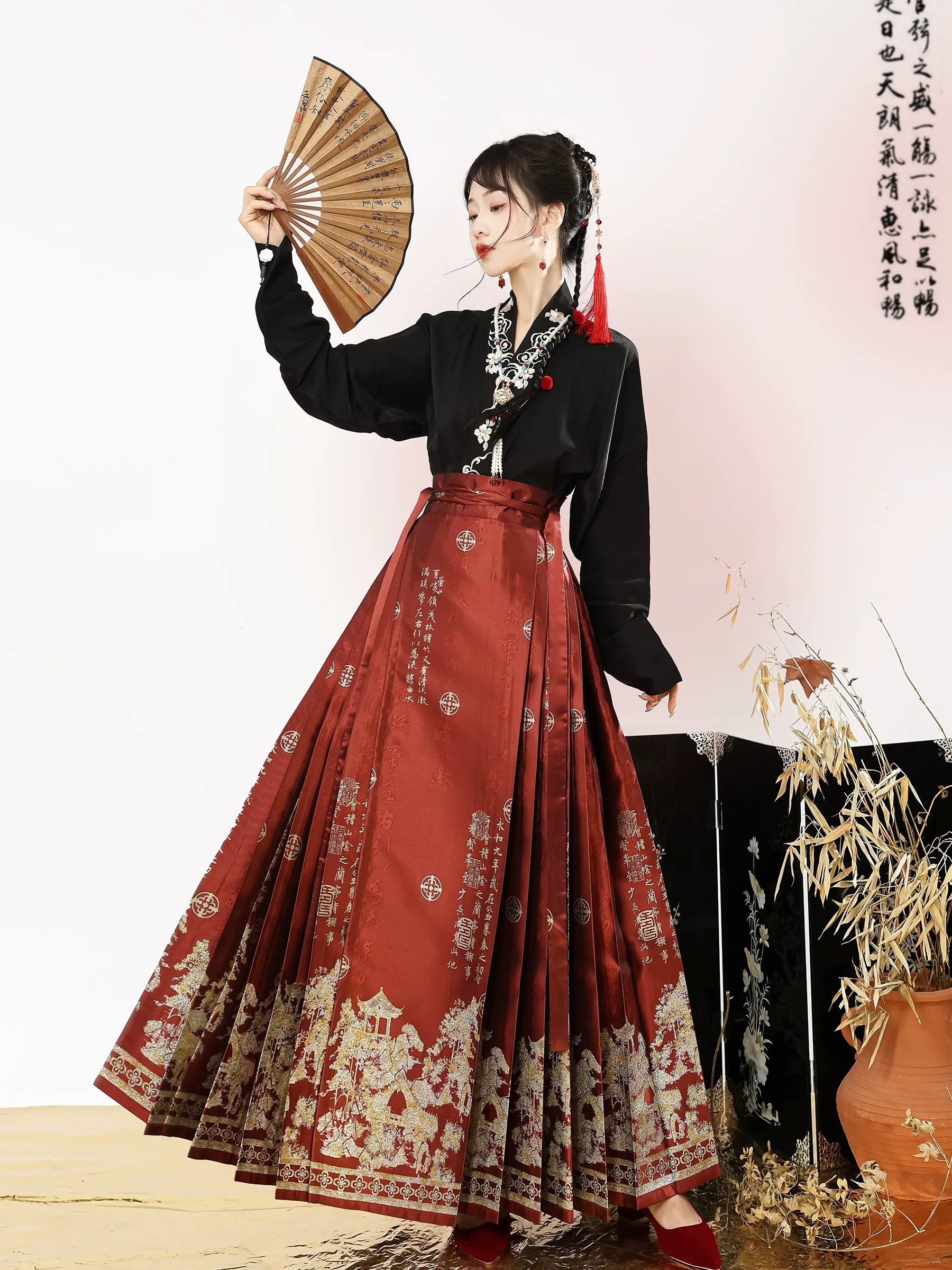 (Final Sale) “兰亭集序” Ming-dynasty Hanfu Set