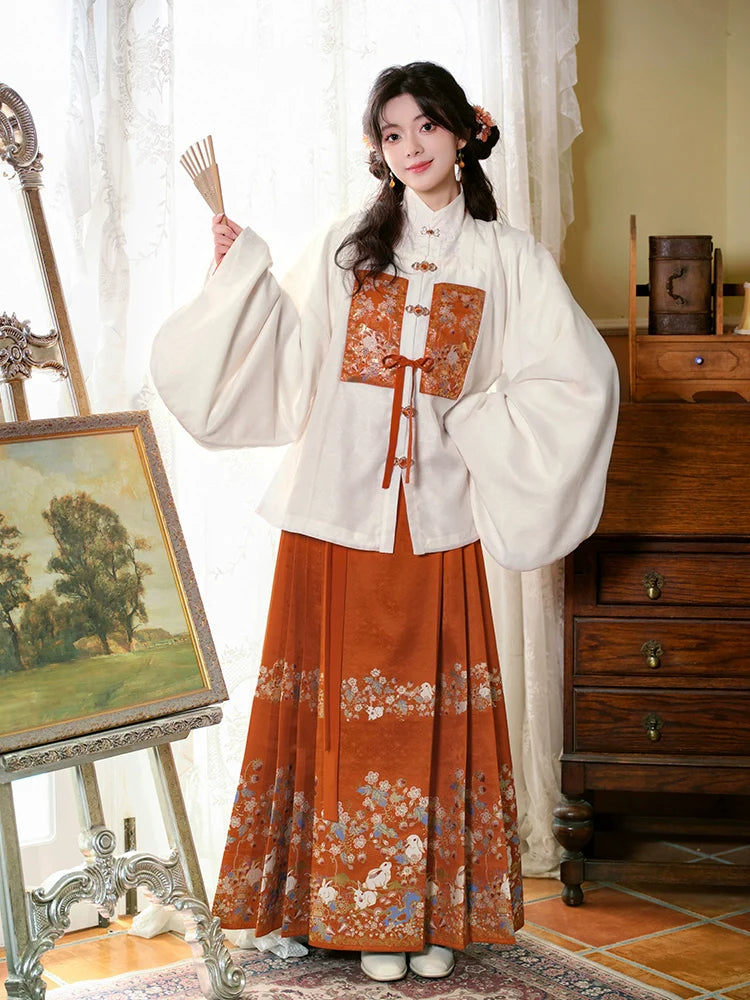 "灵兔华灯" Modern-Style Hanfu Set