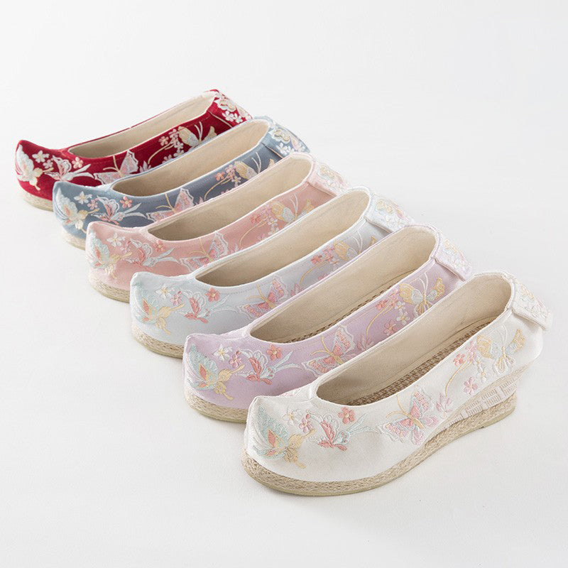 "Butterfly" Embroidered Flat & Heels Hanfu Shoes