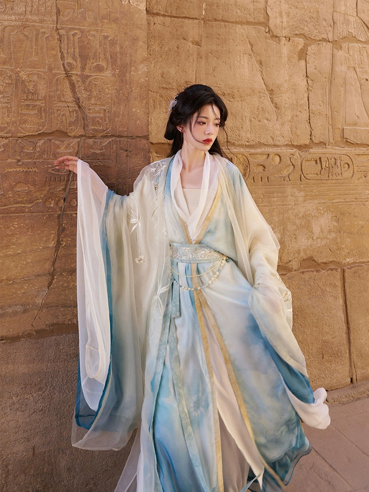 "云上流岚" Double-Layered Sleeve Hanfu Set