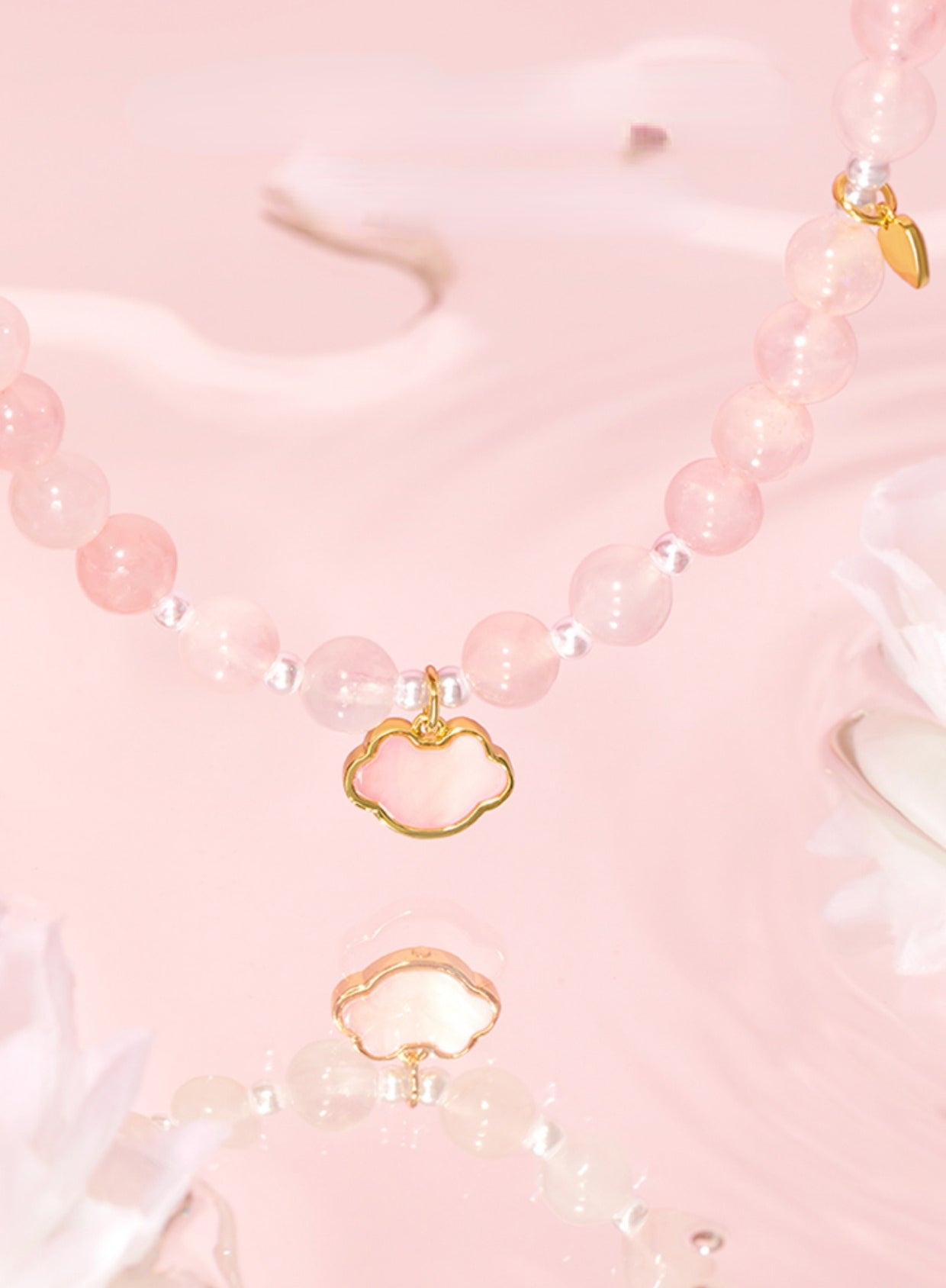 Peach Blossom Pink Crystal Bracelet