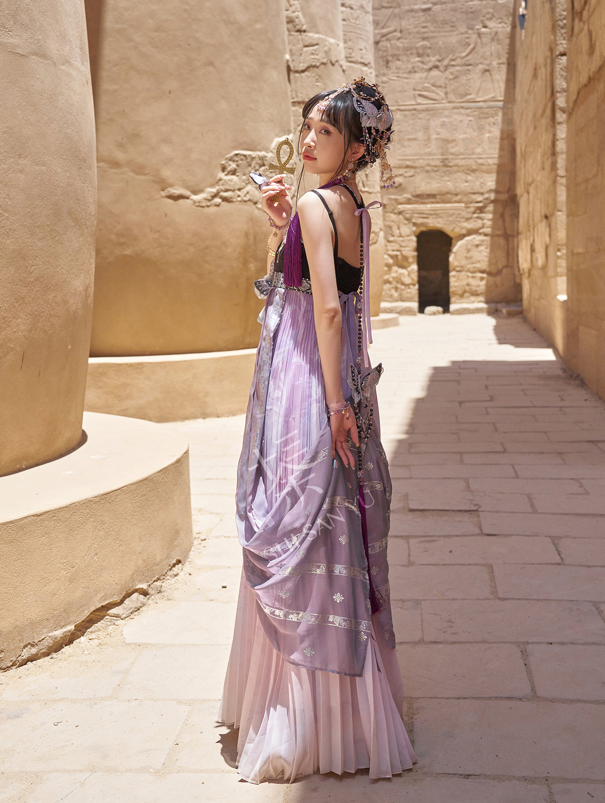 "幻影香凡" Purple Embroidered Modern-style Hanfu