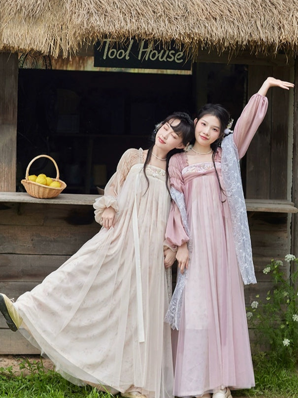 "纱雾" Han Element Maxi Dress