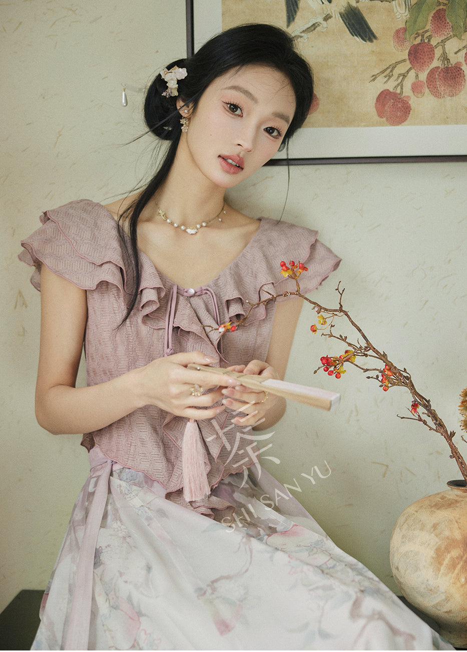 "桃纹瓶" Modern-style Hanfu Set