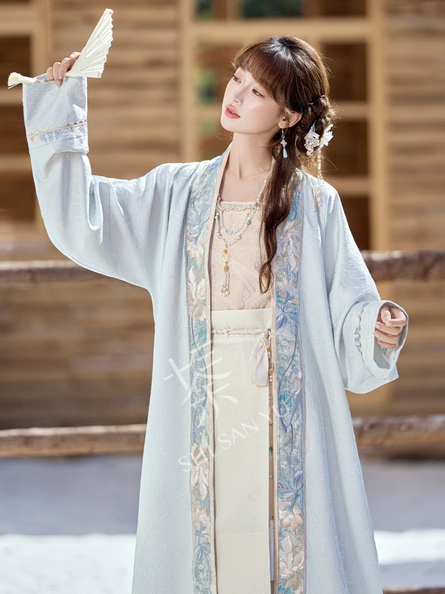 [何夜无月] ELEGANT BEIZI AND MAMIAN SKIRT HANFU SET