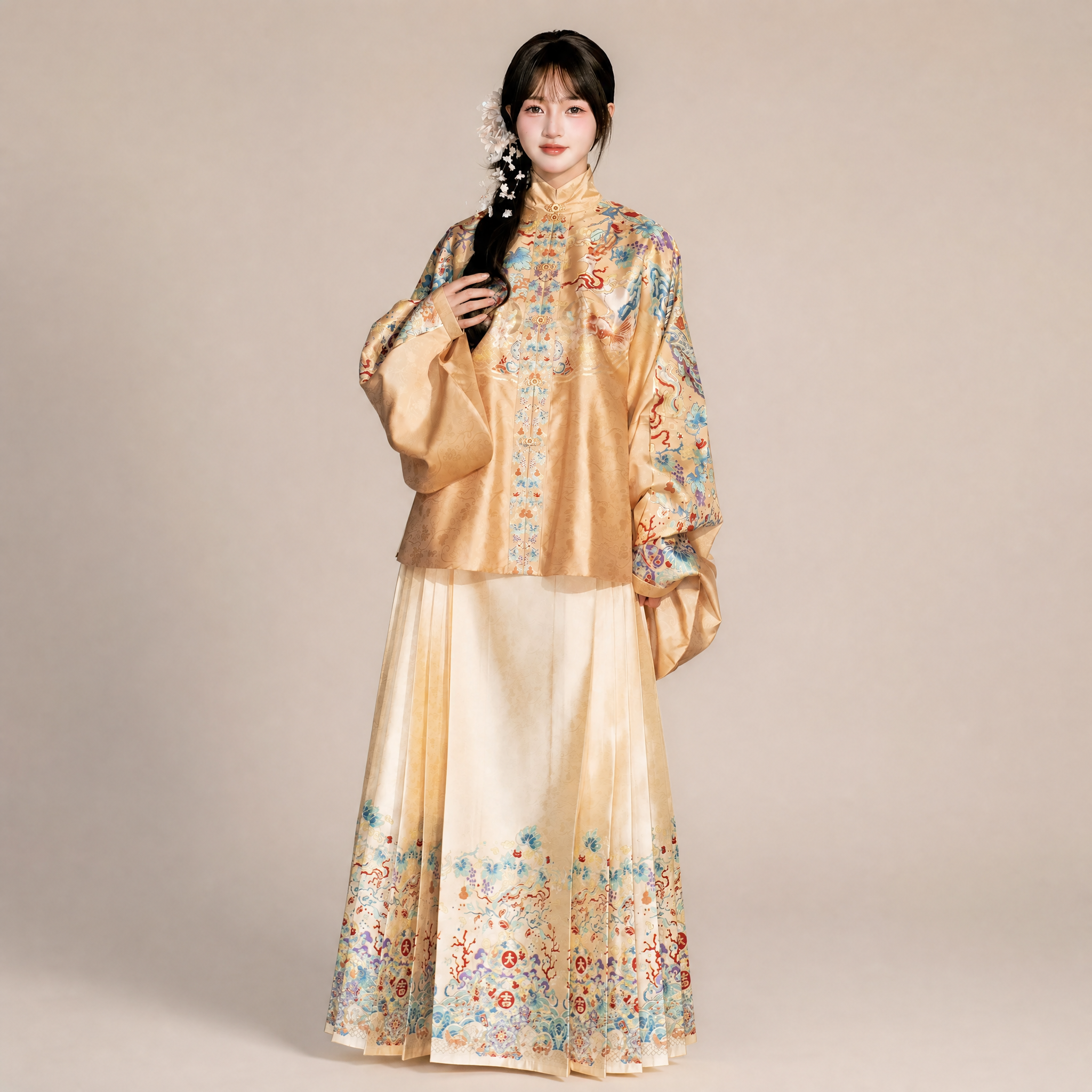 Ming-Style Brocade Mamian Set