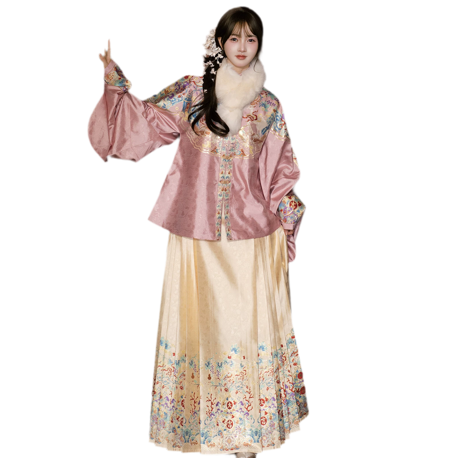 Ming-Style Brocade Mamian Set